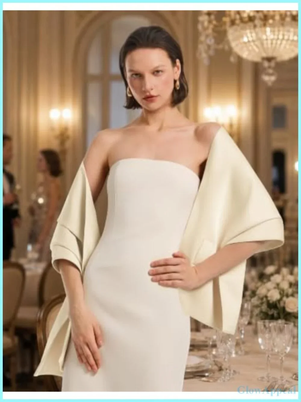 Pull Through Satin Shawl Wrap for Evening Wedding Dress